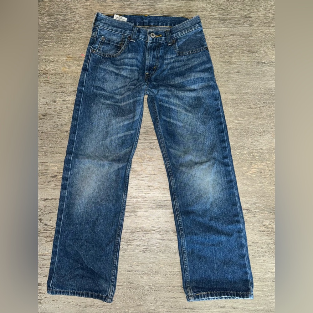Boys EUC Levis 505 Blue Denim Jeans, regular fit, size 25x25 (youth size 10) - Picture 2 of 4
